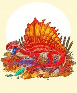 Dimetrodon Animal Illustration Art Diamond Painting