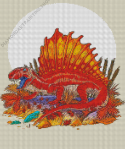 Dimetrodon Animal Illustration Art Diamond Painting