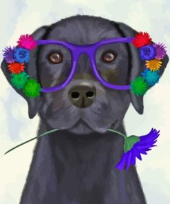 Dog In Glasses Diamond Painting