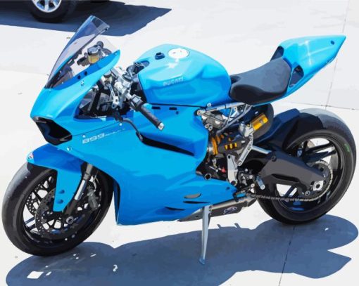 Ducati Blue Motorcycle Diamond Painting