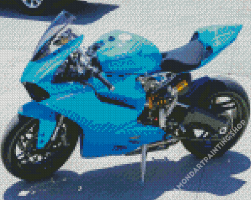 Ducati Blue Motorcycle Diamond Painting