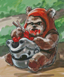 Ewok Eating Diamond Painting