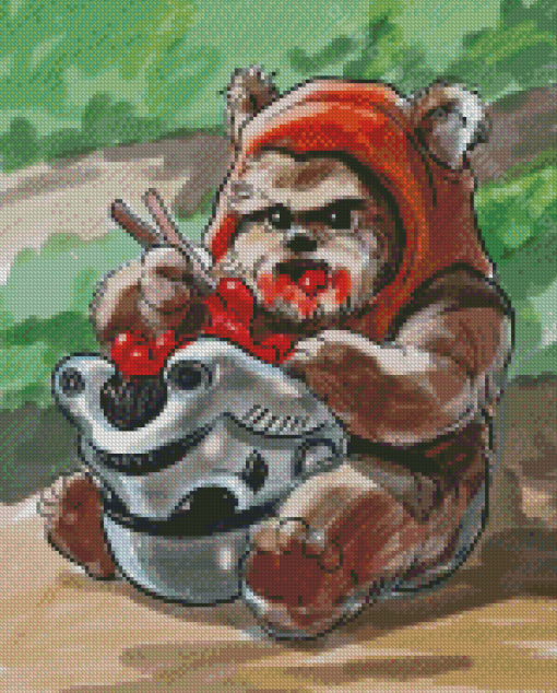 Ewok Eating Diamond Painting