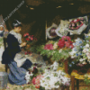 Flower Seller Making Her Bouquets Diamond Painting