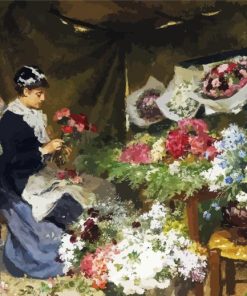 Flower Seller Making Her Bouquets Diamond Painting