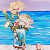 Flowers Vase With Seascape Diamond Painting