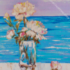 Flowers Vase With Seascape Diamond Painting