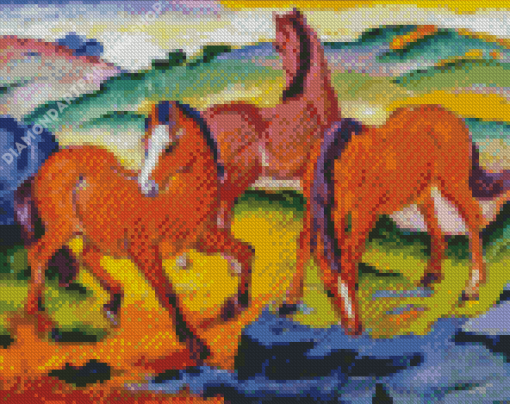 Franz Marc Grazing Horses Art Diamond Painting