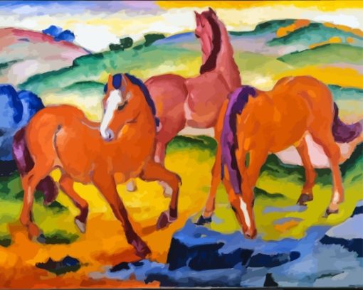 Franz Marc Grazing Horses Art Diamond Painting