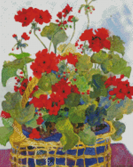 Geranium Basket Diamond Painting