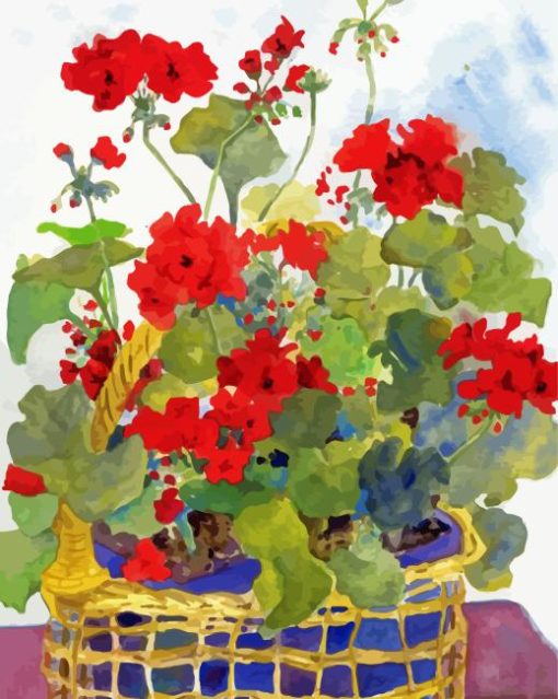 Geranium Basket Diamond Painting