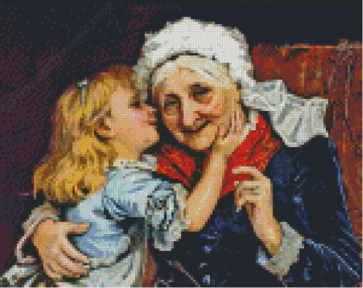 Grandma And Granddaughter Love Diamond Painting