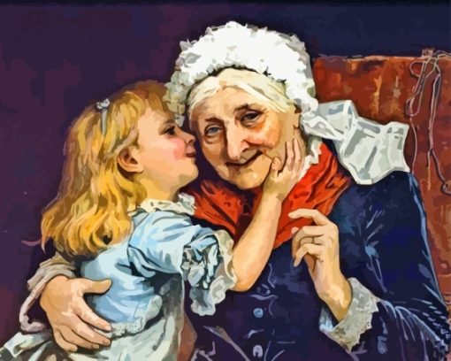 Grandma And Granddaughter Love Diamond Painting