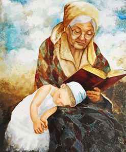 Grandma Reading A Story Diamond Painting