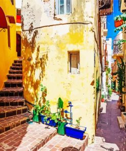 Alley In Greece Chania Old City For Diamond Painting