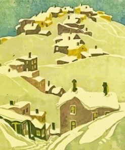 Houses Cobalt By Franklin Carmichael Diamond Painting