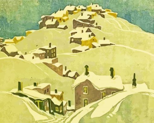 Houses Cobalt By Franklin Carmichael Diamond Painting