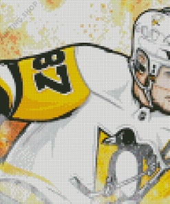 Illustration Sidney Crosby Player Art For Diamond Painting