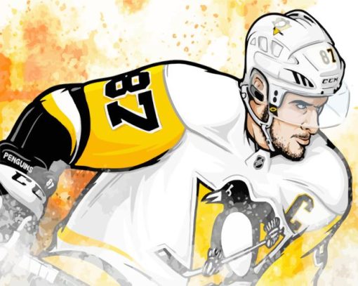 Illustration Sidney Crosby Player Art For Diamond Painting