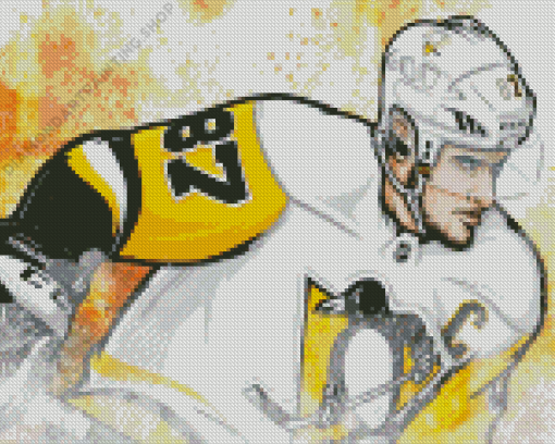 Illustration Sidney Crosby Player Art For Diamond Painting