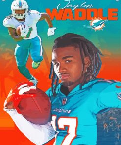 Jaylen Waddle American Football Poster Diamond Painting