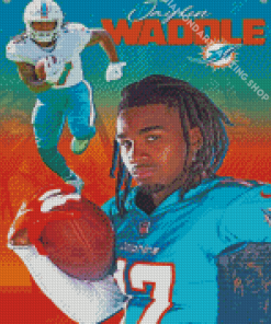 Jaylen Waddle American Football Poster Diamond Painting