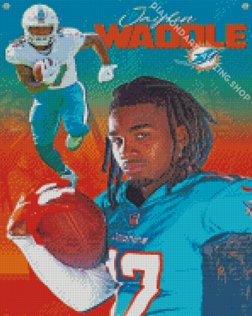 Jaylen Waddle American Football Poster Diamond Painting