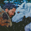 Jon Snow And Ghost Diamond Painting