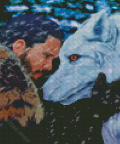 Jon Snow And Ghost Diamond Painting