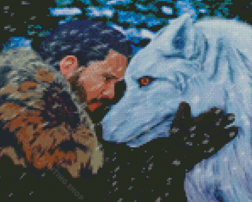 Jon Snow And Ghost Diamond Painting