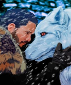 Jon Snow And Ghost Diamond Painting