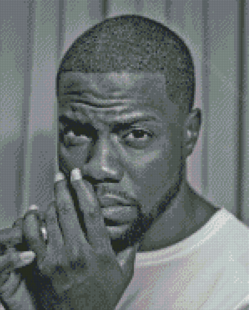 Kevin Hart In Black And White Diamond Painting