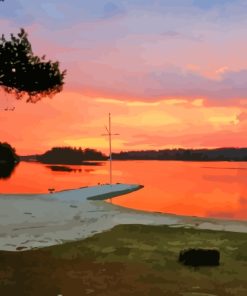 Lake Naomi Sunset Diamond Painting