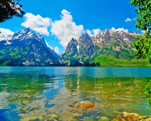 Lake Teton National Park Diamond Painting