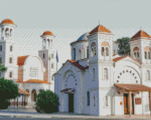 Larnaca Church Building Diamond Painting