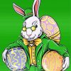 Leprechaun Rabbit Holding Eggs Diamond Painting