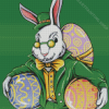 Leprechaun Rabbit Holding Eggs Diamond Painting