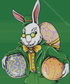 Leprechaun Rabbit Holding Eggs Diamond Painting