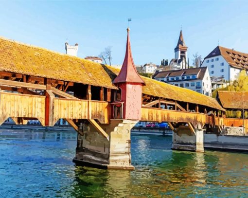 Lucerne Spreuer Bridge Diamond Painting