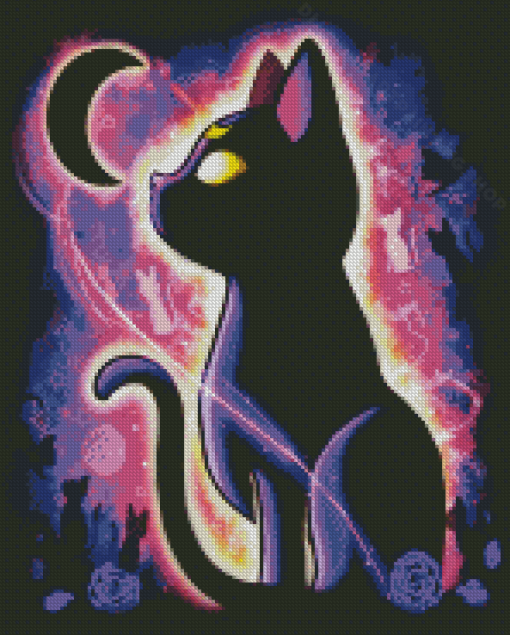 Moon Cat Art Doamond Painting