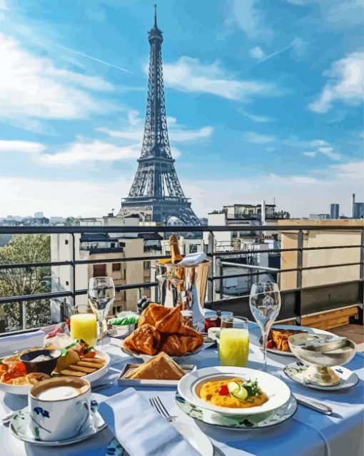 Morning Breakfast In Paris Diamond Painting