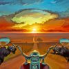 Motorcycle Ride Sunset Diamond Painting