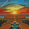 Motorcycle Ride Sunset Diamond Painting