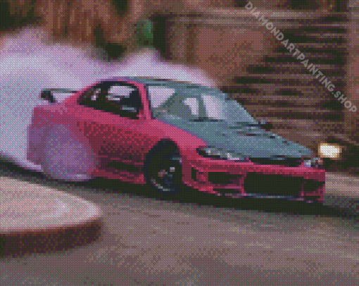 Nissan S15 Pink Car Diamond Painting