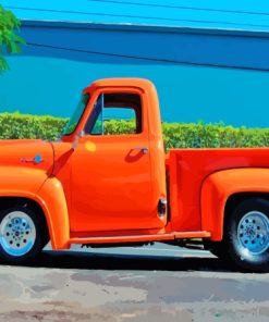 Orange 1955 Ford Pickup Diamond Painting