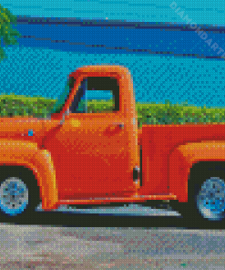 Orange 1955 Ford Pickup Diamond Painting