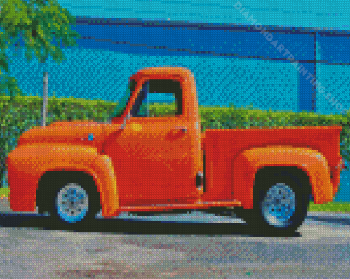 Orange 1955 Ford Pickup Diamond Painting