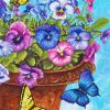 Pansies And Butterflies Diamond Painting