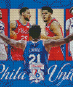 Philadelphia 76ers Basketball Players Poster Diamond Painting