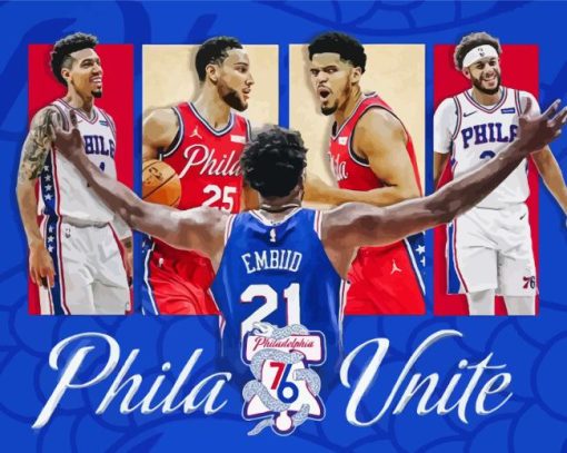 Philadelphia 76ers Basketball Players Poster Diamond Painting